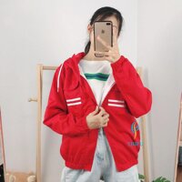 Áo khoác kaki nữ có lót dù - ĐỎ,M