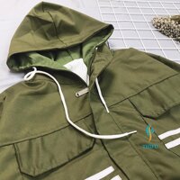 Áo khoác kaki nữ có lót dù - XANH,XL