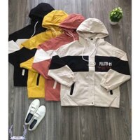 Áo khoác kaki nữ có mũ in chữ PELOTB-01 KK01 -tva