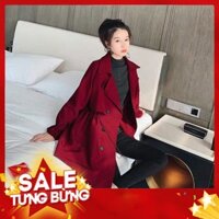 ÁO KHOÁC KAKI NỮ dáng dài thu đông cổ kép dễ thương - Hàng nhập khẩu