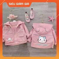 ÁO KHOÁC KAKI QCCC HỒNG MÈO KITTY CHO BÉ GÁI - Váy HOT HIT ANHStore