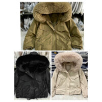 Áo khoác kaki trần lông nữ hàng QC mới nhất 2023, thiết kế packa lót lông và vải nhăn mềm, phong cách dáng ngắn, tạo điể