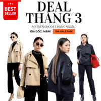 Áo khoác kaki trench coat nữ thiết kế S.PEARL dáng ngắn 24HF6896217