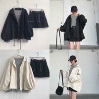 Áo khoác kaki trơn nữ form cánh dơi, áo choáng form rộng chống nắng thời trang mùa hè - Kem - L