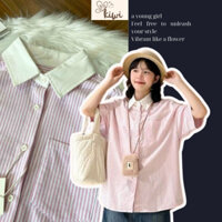 Áo khoác kẻ sọc unisex Kiwi loại áo sơ mi khoác ngoài form rộng phong cách hàn quốc vải oxford mềm mại AKS11