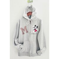 Áo khoác khoá nón xám M mickey 1494