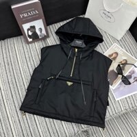Áo khoác không tay có mũ trùm kiểu dáng độc đáo Prada