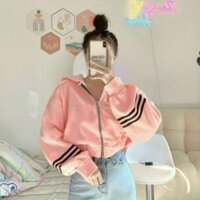 Áo khoác kiểu croptop - L - Hồng