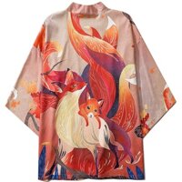 Áo Khoác Kimono In Hình Cáo Chín Đuôi Phong Cách Harajuku Nhật Bản Cho Nam Nữ
