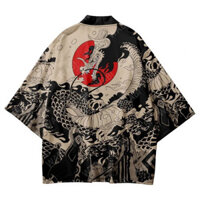 Áo Khoác kimono In Hình Rồng samurai Truyền Thống Nhật Bản Hóa Trang haori Mùa Hè Cho Nam Nữ yukata