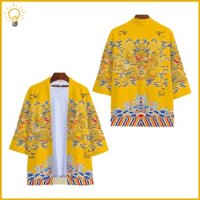 Áo Khoác kimono In Hình Rồng Phong Cách retro Cho Nam Nữ