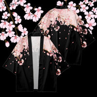 Áo Khoác Kimono In Hoa Đào Nhật Bản Thời Trang Cho Nam Nữ