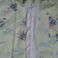Áo khoác kimono vàng  in hoa