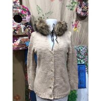 Áo khoác len 2hand cổ lông , cổ tháo rời dễ dàng