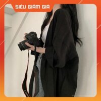 ÁO KHOÁC LEN CADIGAN ĐEN PHA NỈ - ÁO CARDIGAN LEN NỮ BASIC KOREA MÀU ĐEN NAM NỮ UNISEX [ Cực chất ]