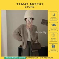 Áo khoác len cadigan tay dài form rộng hàng QC (có sẵn, hình thật) THẢO NGỌC STORE
