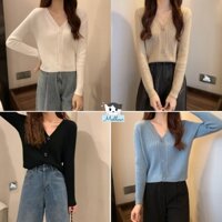 Áo khoác len Cardigan cho nữ 5 màu vintage phong cách Hàn Quốc