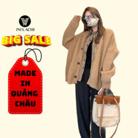 Áo khoác len cardigan cho nữ INFLACHI dài tay dáng rộng phong cách Hàn Quốc len trơn kiểu nữ sinh M233