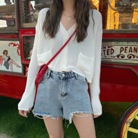 Áo Khoác Len Cardigan Cổ V Tim Có Túi KL33 2 TÚI