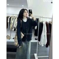 Áo khoác len Cardigan cúc trái tim áo len cổ tròn dài tay chất lông thỏ mềm mịn hàng QC cao cấp kiểu dáng HQ  P108
