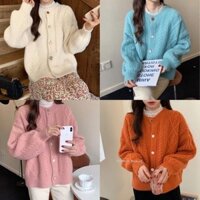 Áo khoác len cardigan dài tay thu đông kiểu Hàn Quốc kl8245005