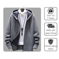 Áo Khoác Len Cardigan Dệt Kim Lót Lông Cừu Dày Dặn, Màu Sắc Đa Dạng - Thời Trang Mùa Đông Cho Nam