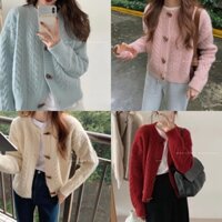 Áo khoác len cardigan khuy sừng cổ tròn chất len siêu đẹp Kl02