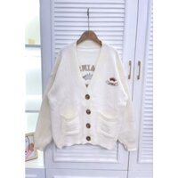 Áo khoác len cardigan màu trắng kem Hadu shop
