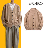 Áo khoác len cardigan nam nữ dáng dài màu be form rộng CD04 M.RO sweater unisex thời trang Hàn Quốc Mrherovn