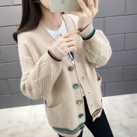 Áo khoác len cardigan nữ dáng ngắn-áo len nữ cổ v phong cách hàn quốc-áo khoác len nữ