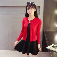 Áo khoác len cardigan nữ dệt kim khóa gài ngọc - AK20