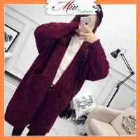 Áo khoác len cardigan vặn thừng dáng dài MS473
