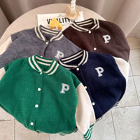 Áo khoác len cho bé trai BAE KIDS, áo khoác bomber cho bé 11kg đến 34kg