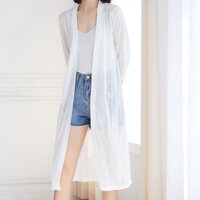 Áo Khoác Len Choàng, Áo Cardigan Dệt Kim Tay Lỡ Màu Trơn Không Khuy Xẻ Tà Duyên Dáng Thời Thượng | Tổng Kho Thảo Chi