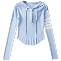 Áo khoác len dài tay có mũ kiểu dáng Pure Desire, dáng ôm, co giãn, eo cao, có nút cho phụ nữ, áo khoác mùa xuân thu