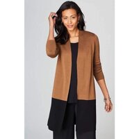 Áo khoác len dáng dài phối màu (nâu/đen) xuất khẩu