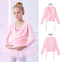 Áo khoác len khiêu vũ cho trẻ em, váy ballet Trung Quốc cho bé gái, áo choàng mùa, áo cardigan lông cừu dài tay, trang phục luyện tập