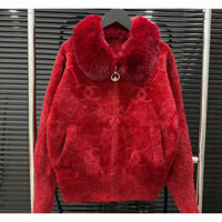 Áo Khoác Len Lông Cổ Lông Dập Chữ Và Trơn Sang Trọng, Áo Khoác Trung Niên Cao Cấp Tặng Bà Và Mẹ Có Sẵn Đủ Màu