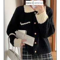 Áo khoác len lông cừu cổ Polo