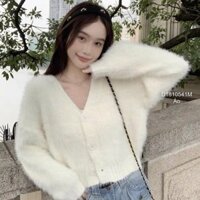 Áo khoác len lông mẫu mới form lửng gài nút tay dài siêu thời trang