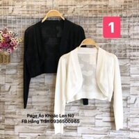 Áo khoác len lửng tay dài phối đầm len mịn.( Hàng có sẵn ) - Hàng mới về