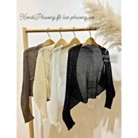 Áo khoác len lưới lỗ form cánh dơi rẻ đẹp