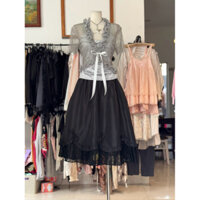 Áo khoác len lưới size L XL ngực 100-120 dài 45