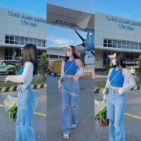 Áo khoác len mỏng croptop dài hàng QC (không về xanh)