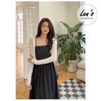 Áo khoác len mỏng croptop tay dài