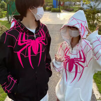 Áo khoác len nam nữ Phong Cách cổ điển thời trang người nhện áo khoác rộng hình áo thun chui đầu mùa xuân và mùa thu thanh niên