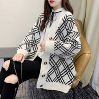 Áo khoác len nữ cardigan dệt kim phong cách Hàn Quốc V15 - TRẮNG
