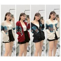 Áo khoác len nữ form dài phối chữ 4 nút hàng xịn