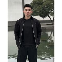 Áo khoác len Prada Đen trơn logo tag tam giác ngực LA VTN [ Bản VIP ]