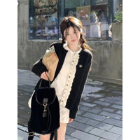 Áo Khoác Len Ren Cao Cấp Phong Cách Thơm Nhẹ Nhàng Thu Đông Áo Khoác Cardigan Dệt Kim Trẻ Trung